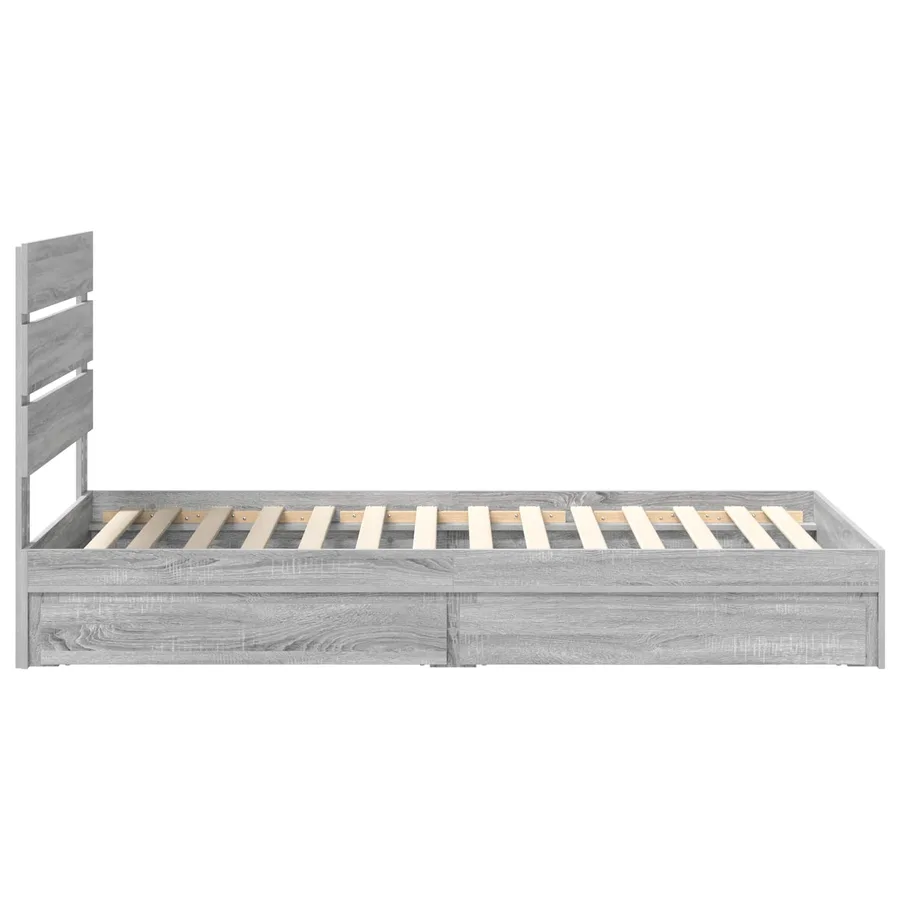 Lit de Rangement Gris Sonoma 70 x 190 cm Bois d'ingénierie - 9