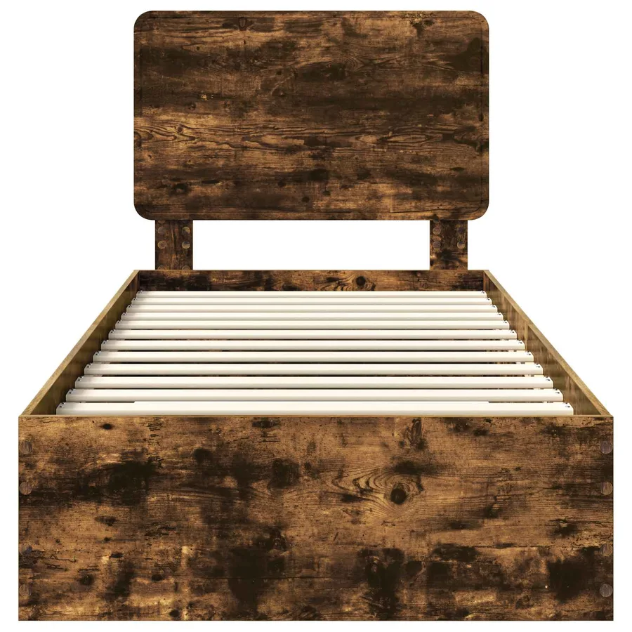 Cadre de lit Chêne fumé 75 x 190 cm Bois d'ingénierie - 7