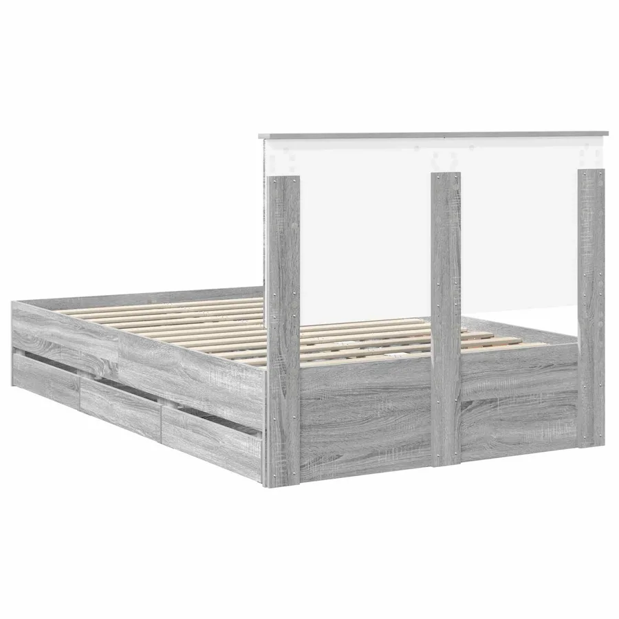 Cadre de lit Gris Sonoma 120 x 190 cm Bois Ingénierie - 10