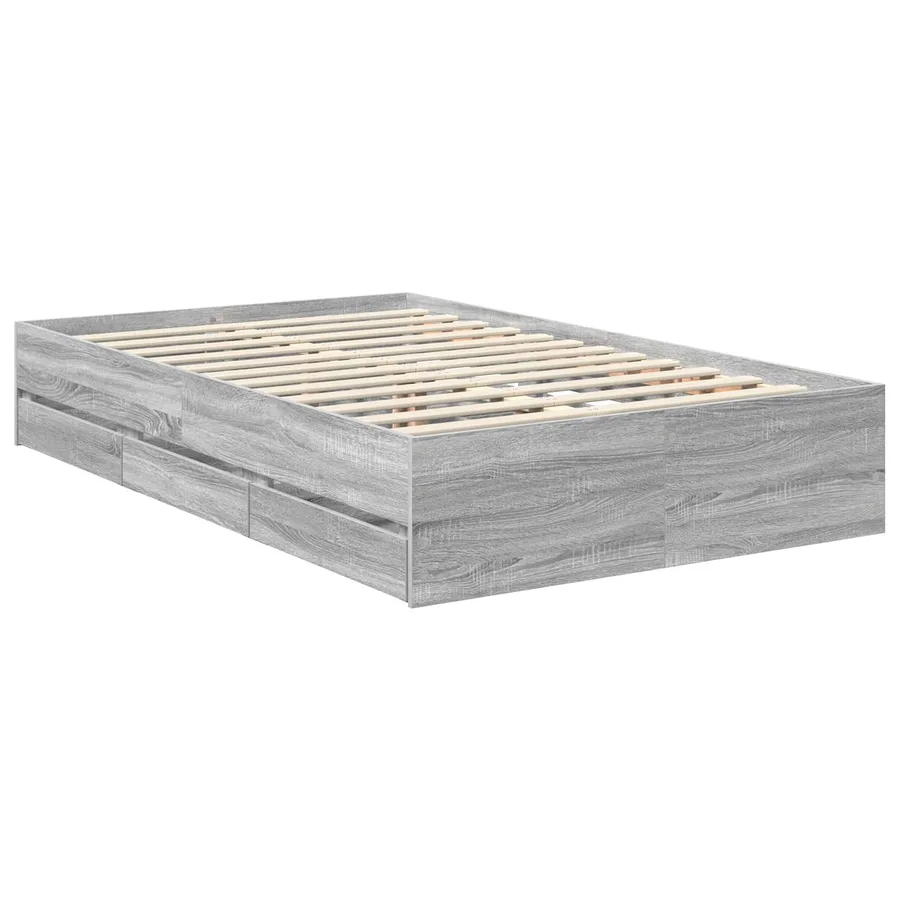 Cadre de lit Gris Sonoma 120 x 190 cm Bois Ingénierie - 6