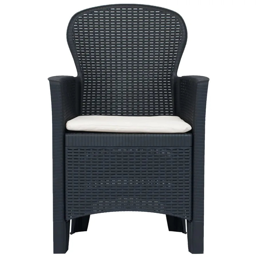 Chaises de jardin lot de 2 avec coussin Anthracite Plastique - 4