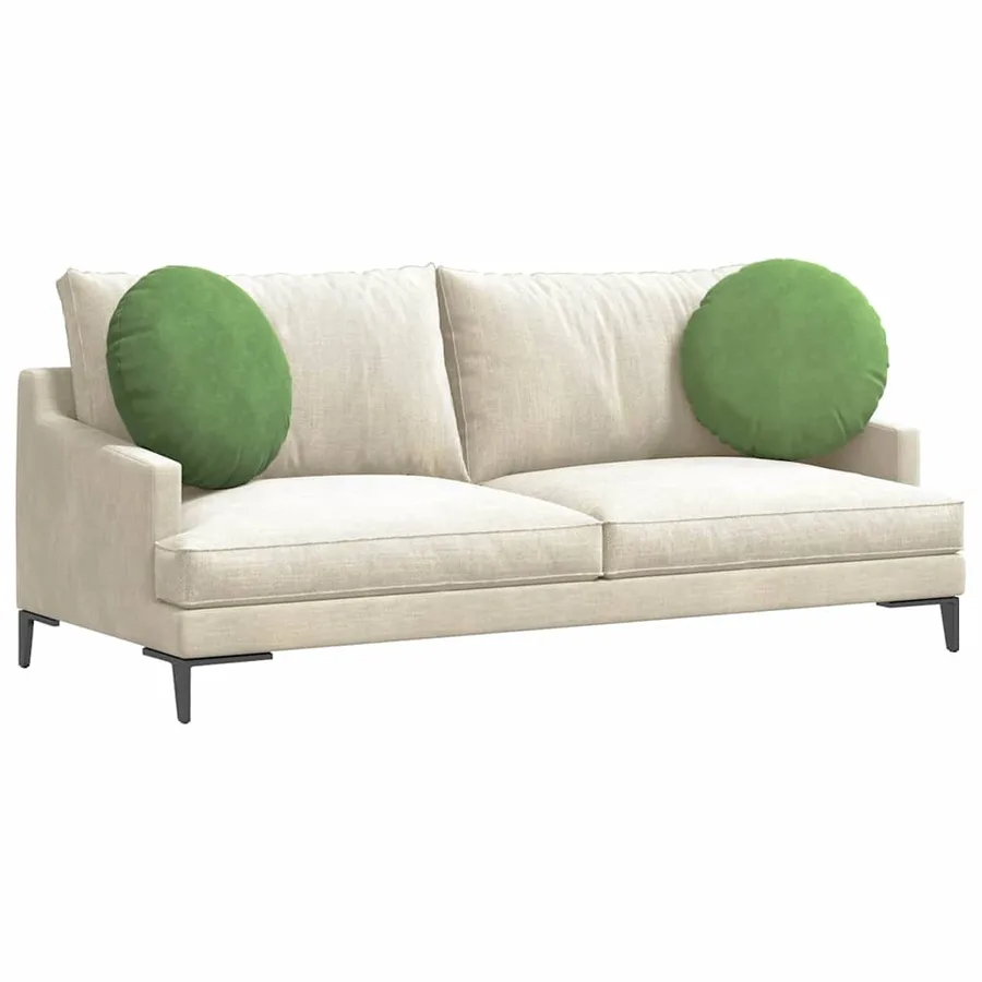 Coussins de siège 2 pcs Vert clair Ø50 x 19 cm Velours - 3
