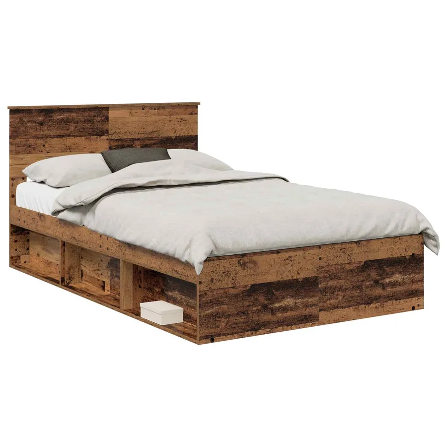Cadre de lit Bois ancien 135 x 190 cm Bois d'ingénierie - 2