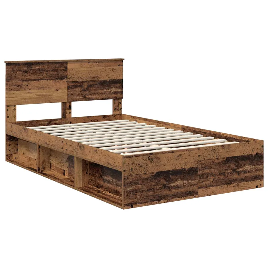 Cadre de lit Bois ancien 135 x 190 cm Bois d'ingénierie - 4