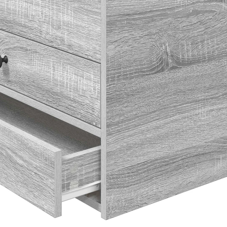 Lit d'appoint avec tiroir Gris Sonoma et noir 100 x 200 cm - 11