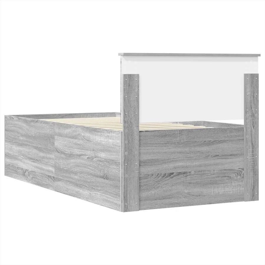 Lit d'appoint avec tiroir Gris Sonoma et noir 100 x 200 cm - 8