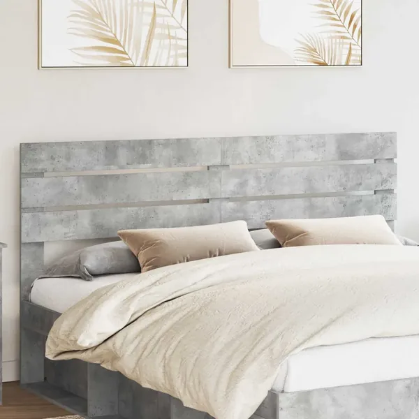 Tête de lit Gris béton Bois d'ingénierie