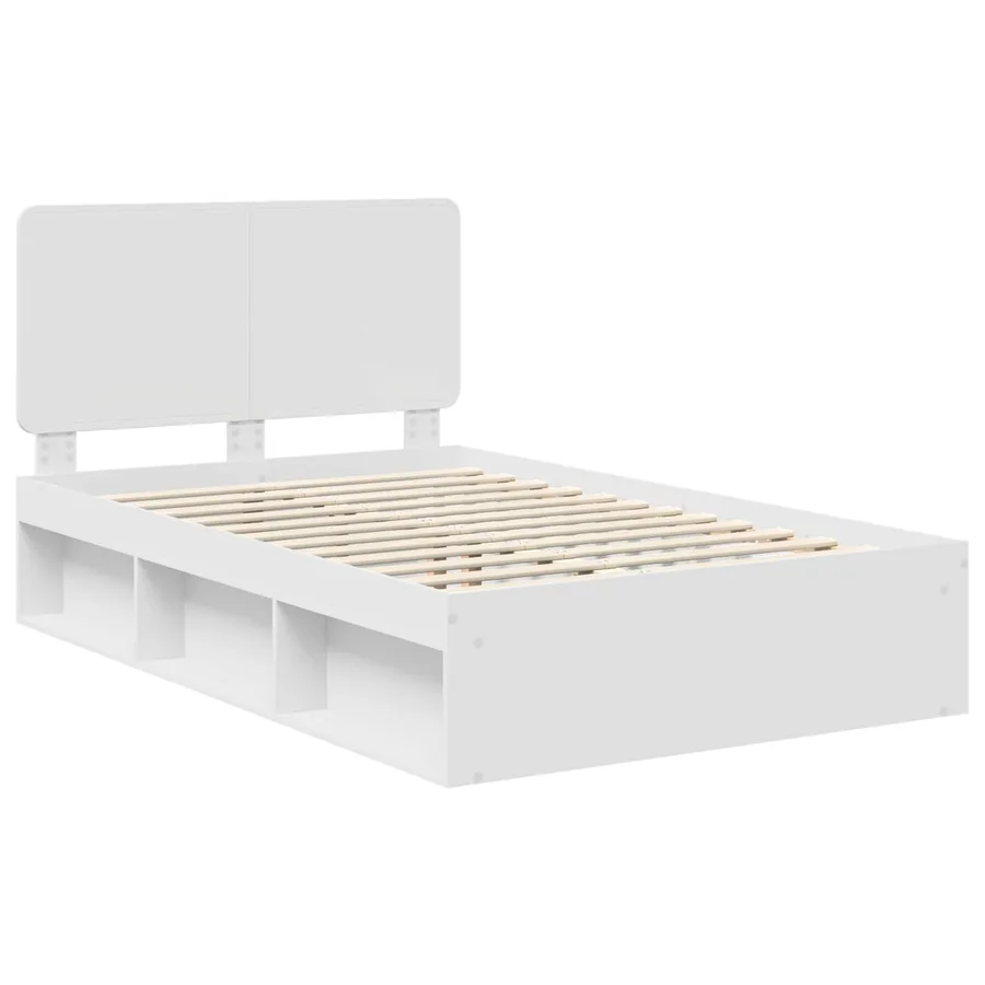 Cadre de lit Blanc 120 x 190 cm Bois de pin massif - 4