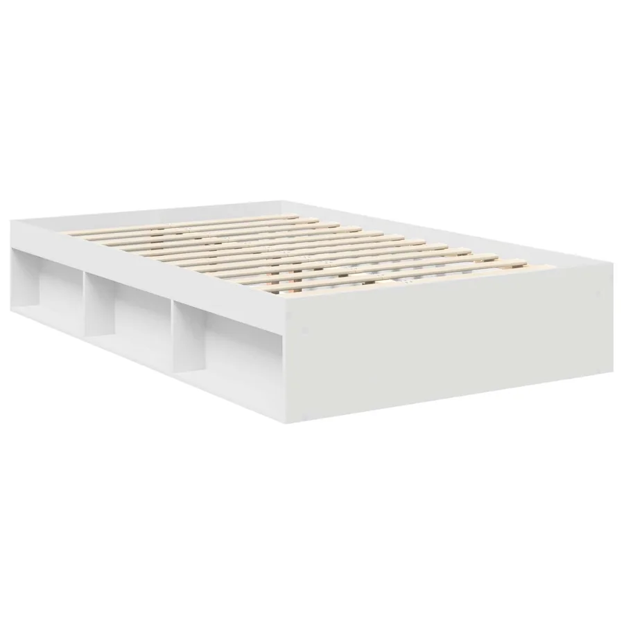 Cadre de lit Blanc 120 x 190 cm Bois de pin massif - 5