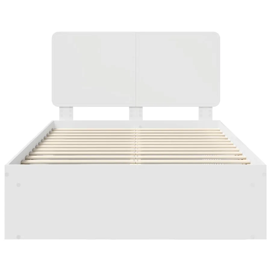 Cadre de lit Blanc 120 x 190 cm Bois de pin massif - 7