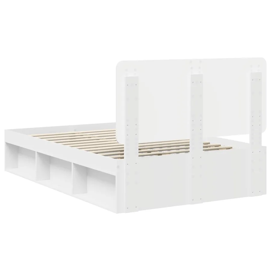 Cadre de lit Blanc 120 x 190 cm Bois de pin massif - 9