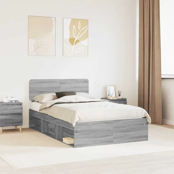 Cadre de lit Gris Sonoma 120 x 200 cm Pin massif
