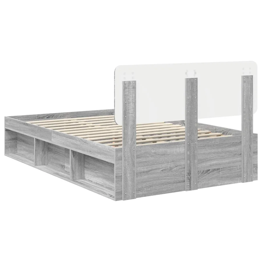 Cadre de lit Gris Sonoma 120 x 200 cm Pin massif - 9