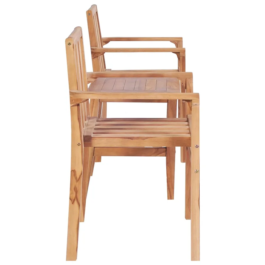 Ensemble de bistro de jardin 3 pcs teck solide - 3