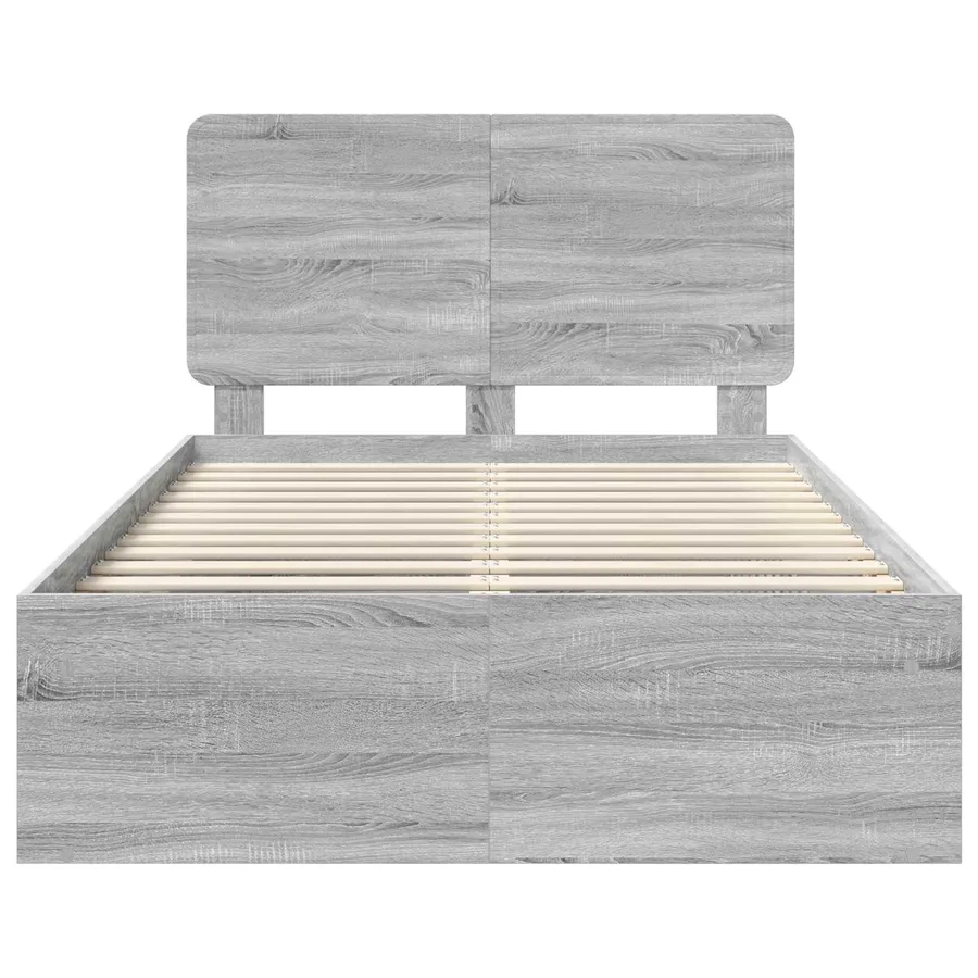 Cadre de lit Gris Sonoma 120 x 190 cm Bois de pin massif - 7