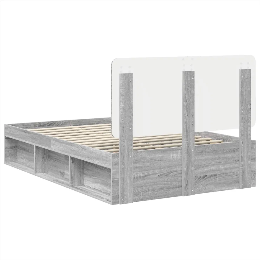 Cadre de lit Gris Sonoma 120 x 190 cm Bois de pin massif - 9