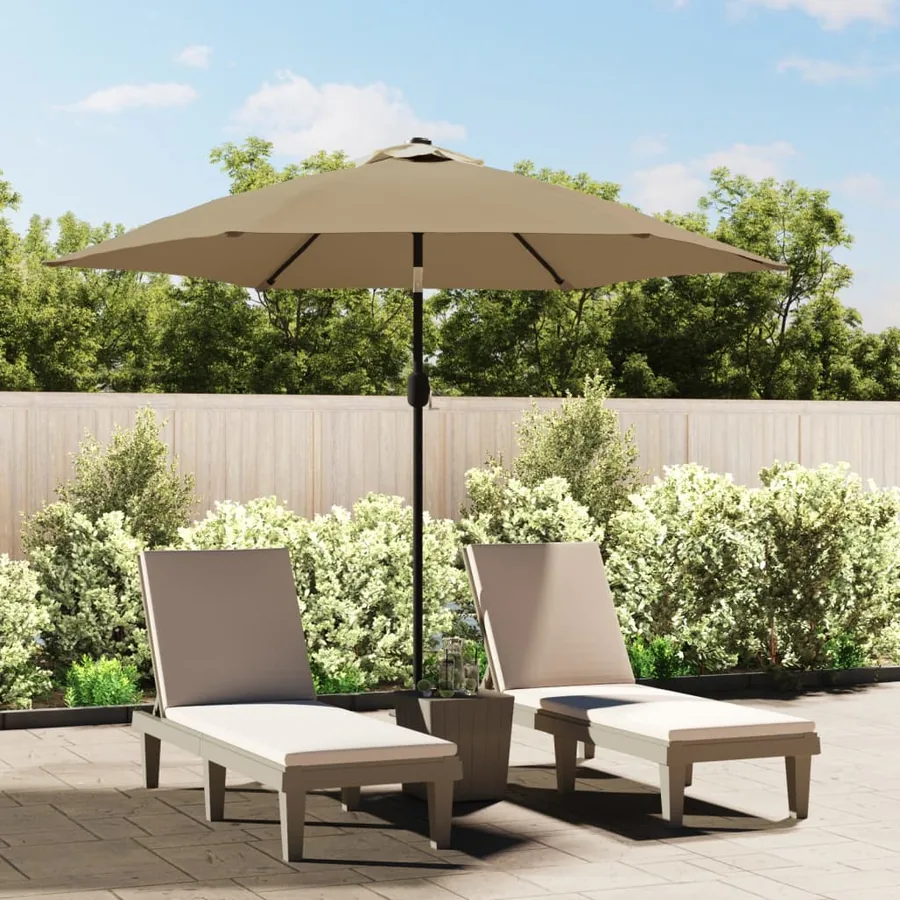 Parasol d'extérieur avec poteau en métal 300 cm Taupe