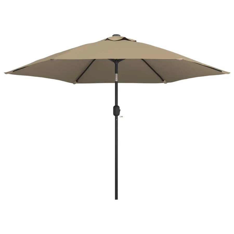Parasol d'extérieur avec poteau en métal 300 cm Taupe - 2