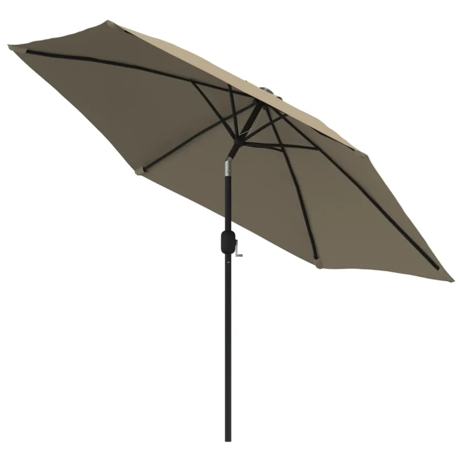 Parasol d'extérieur avec poteau en métal 300 cm Taupe - 3