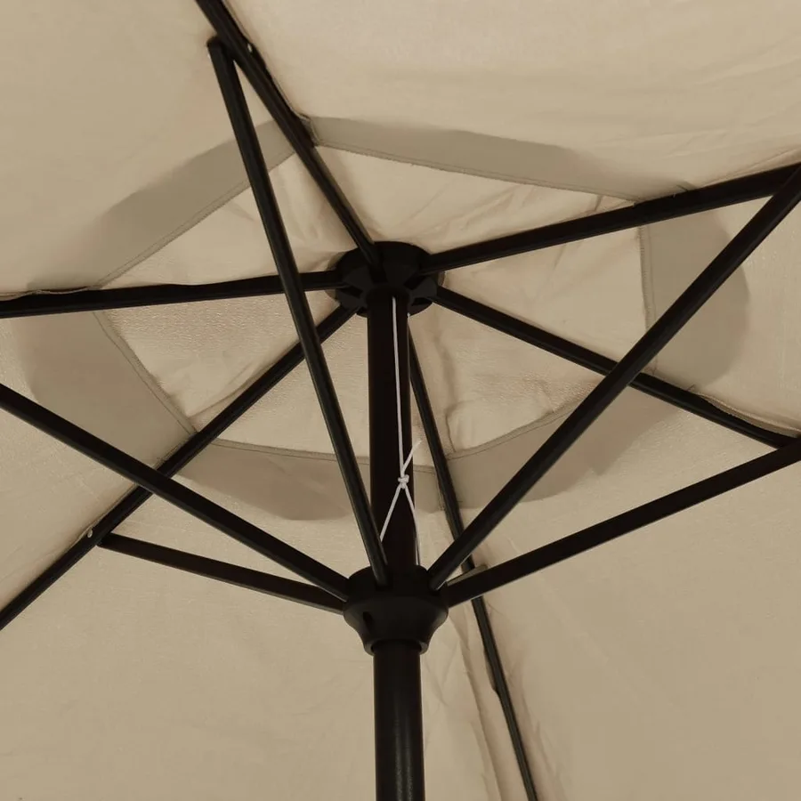 Parasol d'extérieur avec poteau en métal 300 cm Taupe - 5