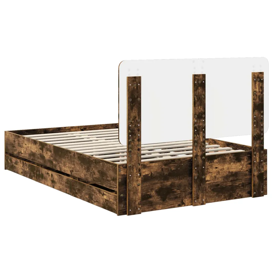 Cadre de lit Chêne fumé 120 x 200 cm Bois Ingénierie - 10