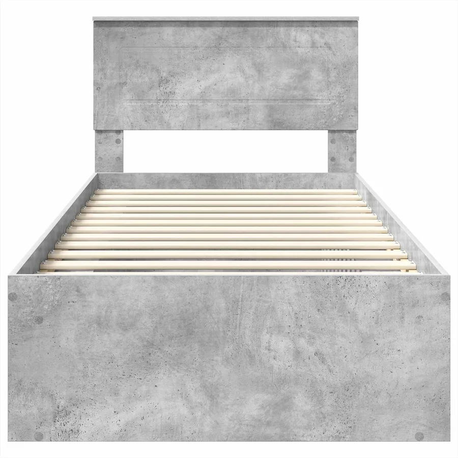 Cadre de lit Gris Béton 100 x 200 cm Bois d'ingénierie - 7