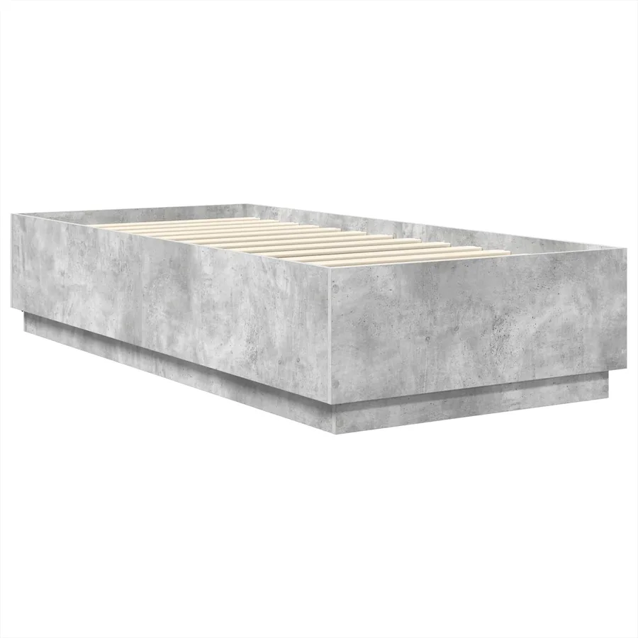 Cadre de lit Gris béton 100 x 200 cm Bois d'ingénierie - 5
