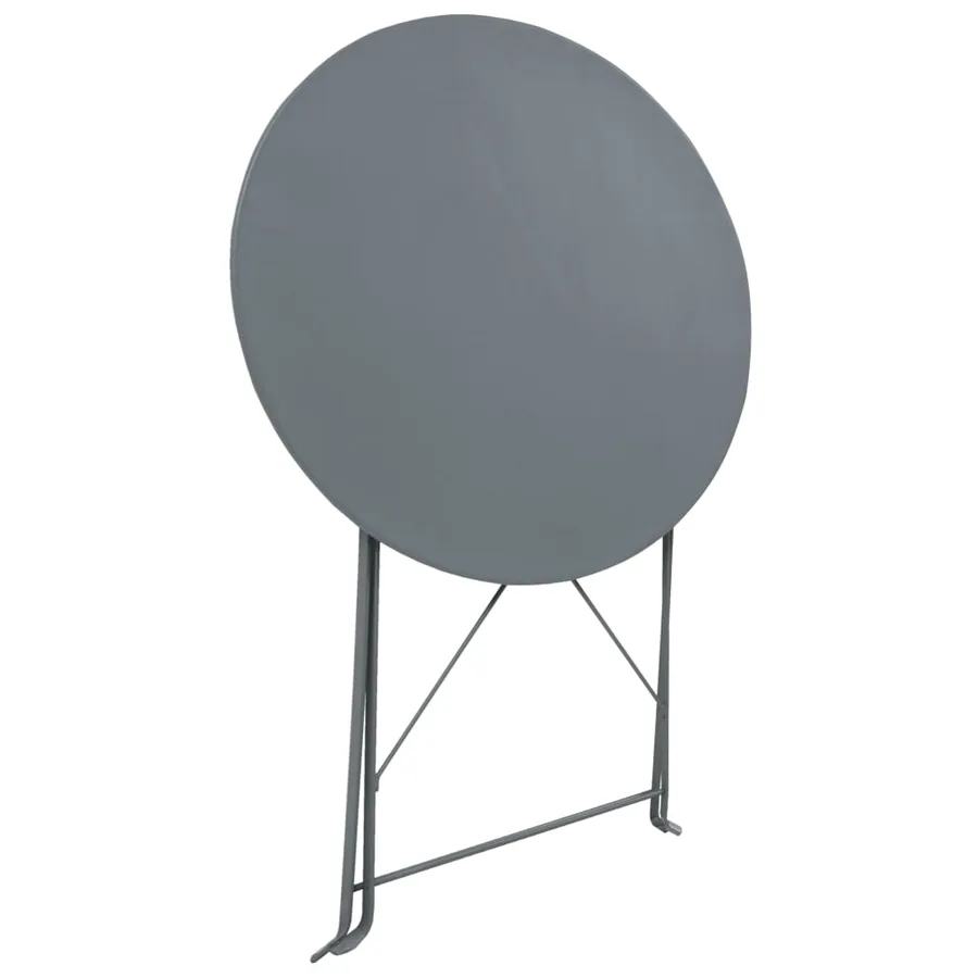Mobilier de bistro 3 pcs Acier Gris - 2