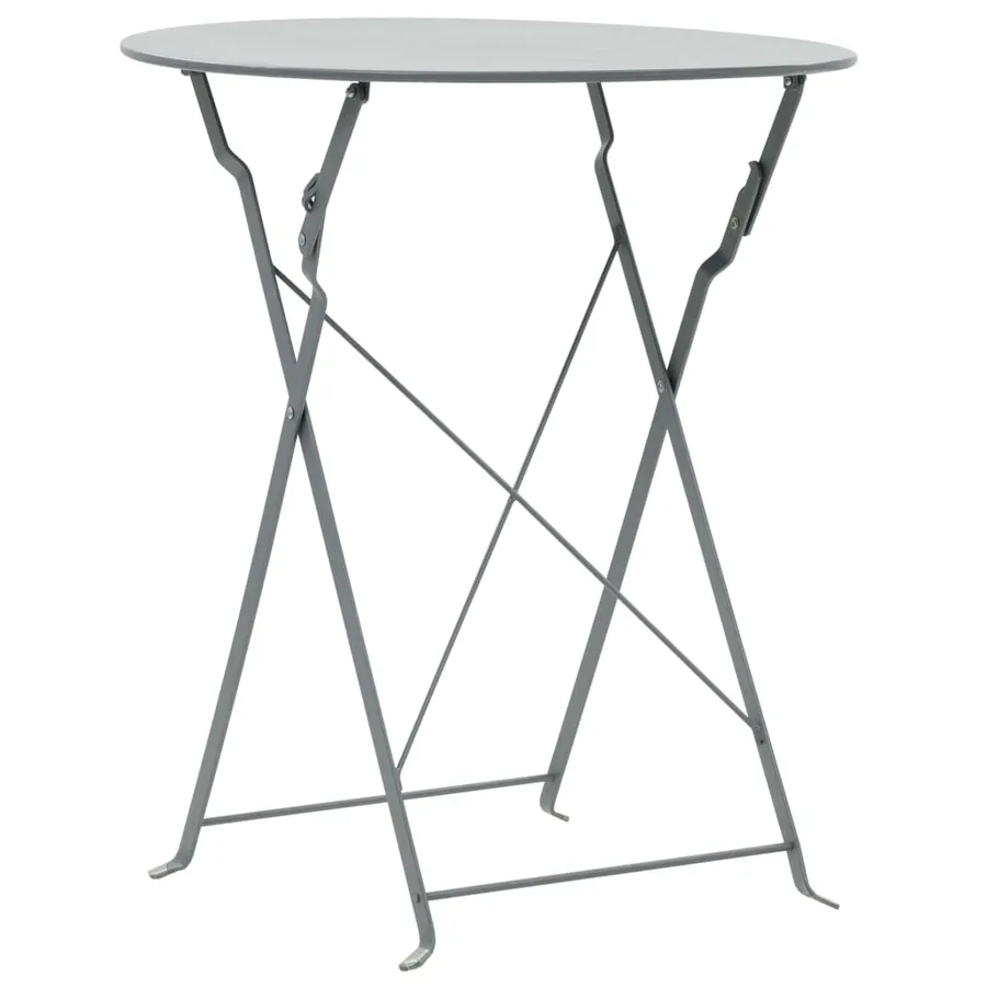 Mobilier de bistro 3 pcs Acier Gris - 3