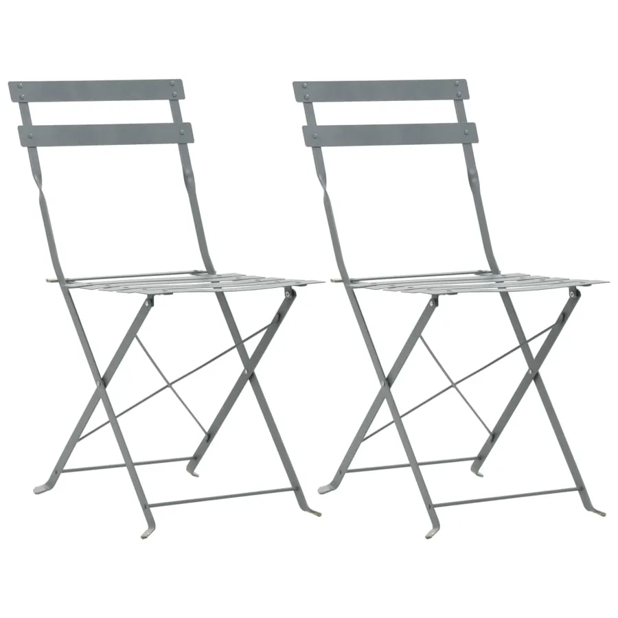 Mobilier de bistro 3 pcs Acier Gris - 5