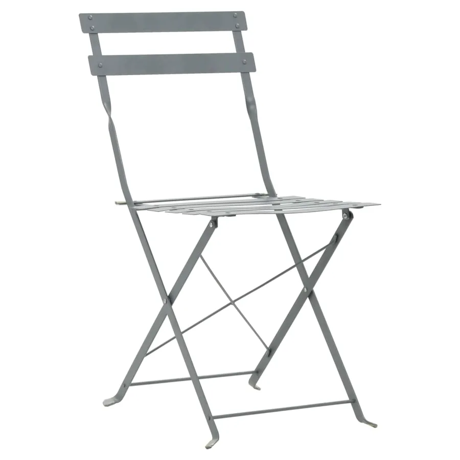 Mobilier de bistro 3 pcs Acier Gris - 6