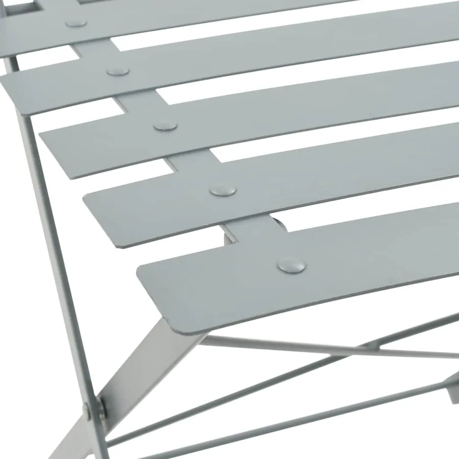 Mobilier de bistro 3 pcs Acier Gris - 8
