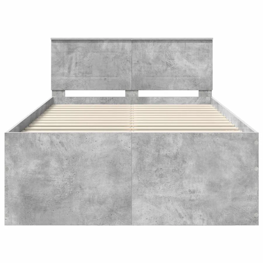 Cadre de lit Gris béton 135 x 190 cm Bois d'ingénierie - 7