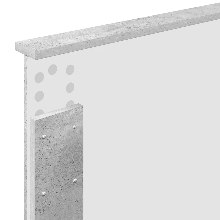 Cadre de lit Gris béton 100 x 200 cm Bois d'ingénierie - 11