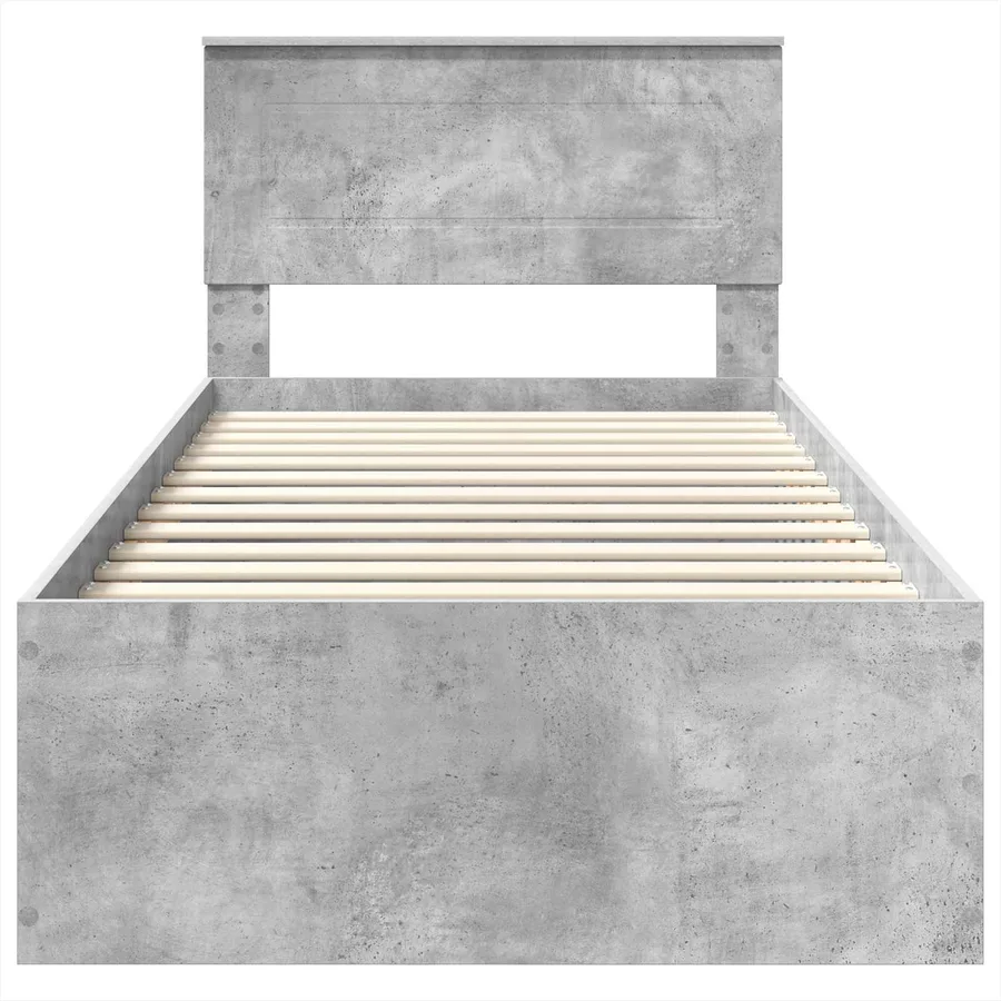Cadre de lit Gris béton 100 x 200 cm Bois d'ingénierie - 7