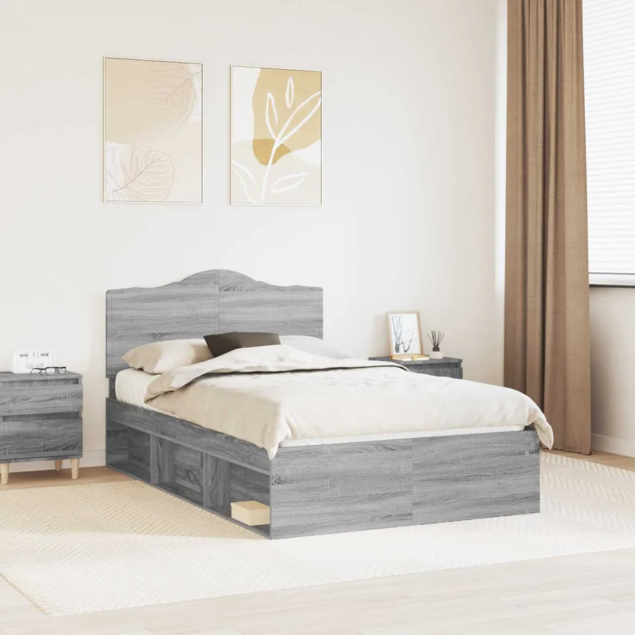 Cadre de lit Gris Sonoma 120 x 200 cm Pin massif