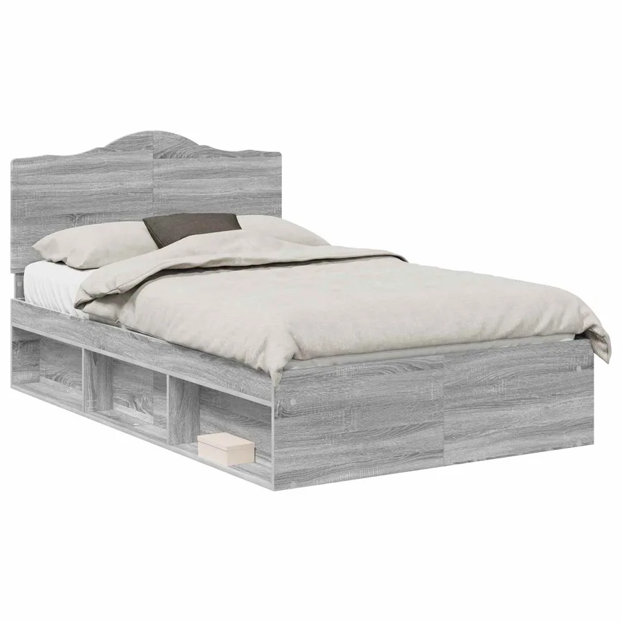 Cadre de lit Gris Sonoma 120 x 200 cm Pin massif - 2