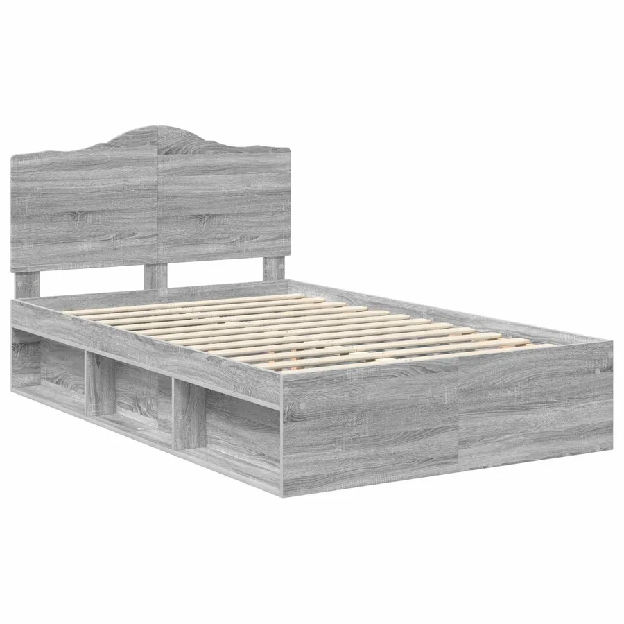 Cadre de lit Gris Sonoma 120 x 200 cm Pin massif - 4