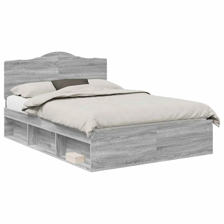 Cadre de lit Gris Sonoma 140 x 200 cm Pin massif - 2