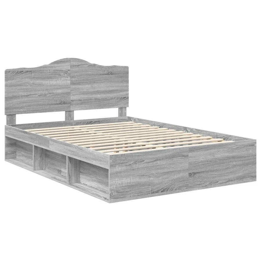 Cadre de lit Gris Sonoma 140 x 200 cm Pin massif - 4