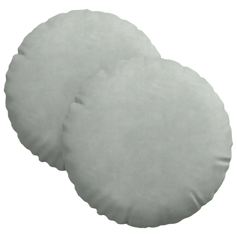 Coussins de siège 2 pcs Gris clair Ø30 x 13 cm Velours - 2