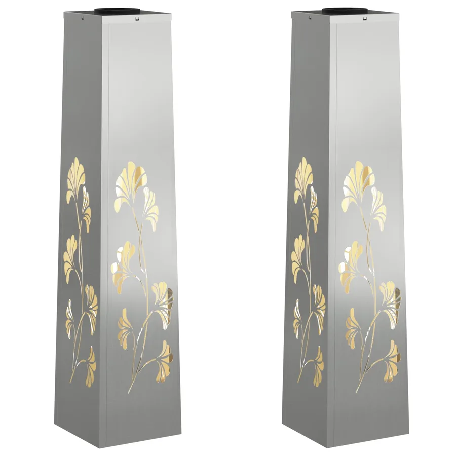 Lumière de chemin LED solaire 2 pcs Blanc chaud 18 x 18 x 80 cm - 2