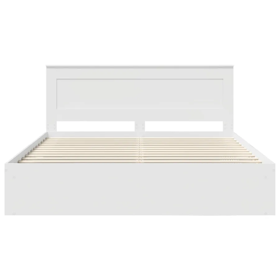 Cadre de lit avec tête de lit Blanc 200 x 200 cm Pin massif - 7