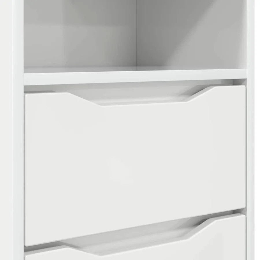 Table de chevet avec tiroir Blanc brillant 40 x 30 x 467 cm - 10