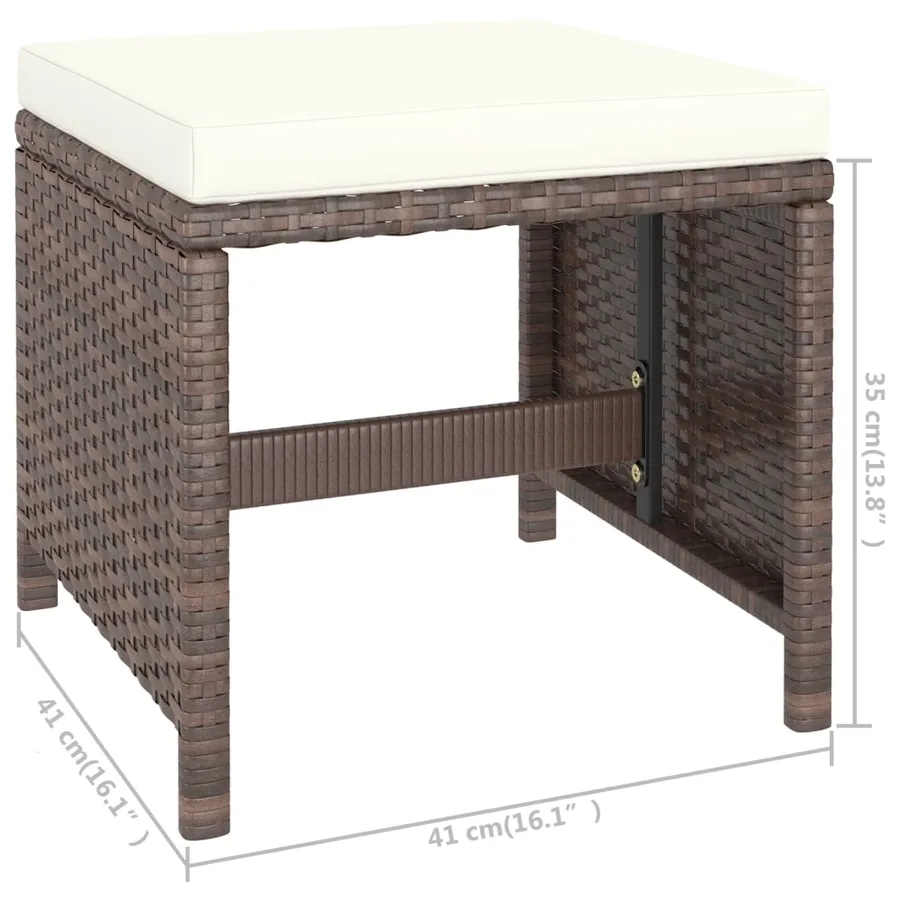 Ensemble à manger d'extérieur avec coussins 6pcs Résine tressée - 11