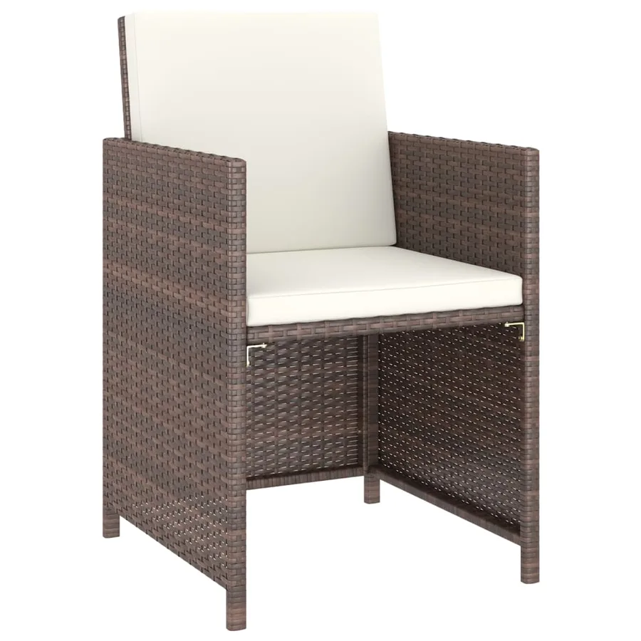 Ensemble à manger d'extérieur avec coussins 6pcs Résine tressée - 4