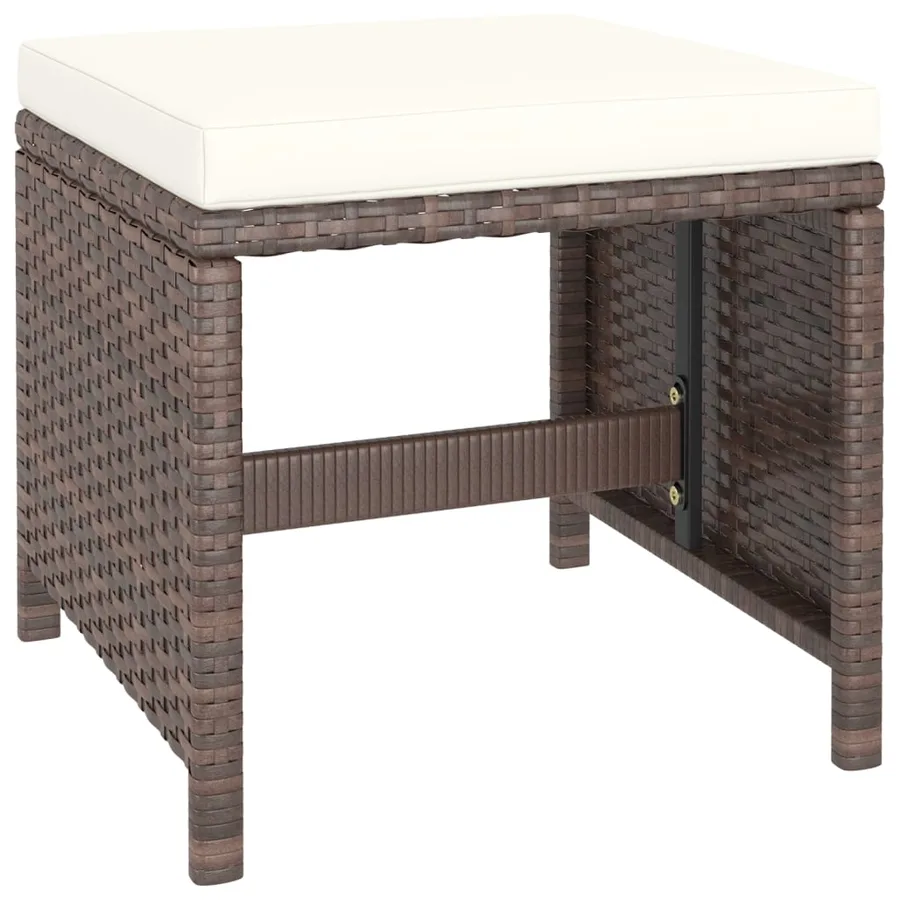 Ensemble à manger d'extérieur avec coussins 6pcs Résine tressée - 5