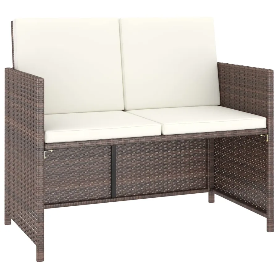 Ensemble à manger d'extérieur avec coussins 6pcs Résine tressée - 7