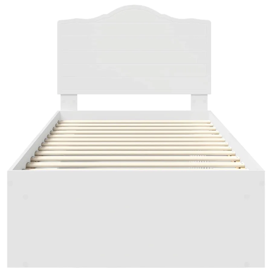 Cadre de lit avec tête de lit Blanc 100 x 200 cm Pin massif - 7