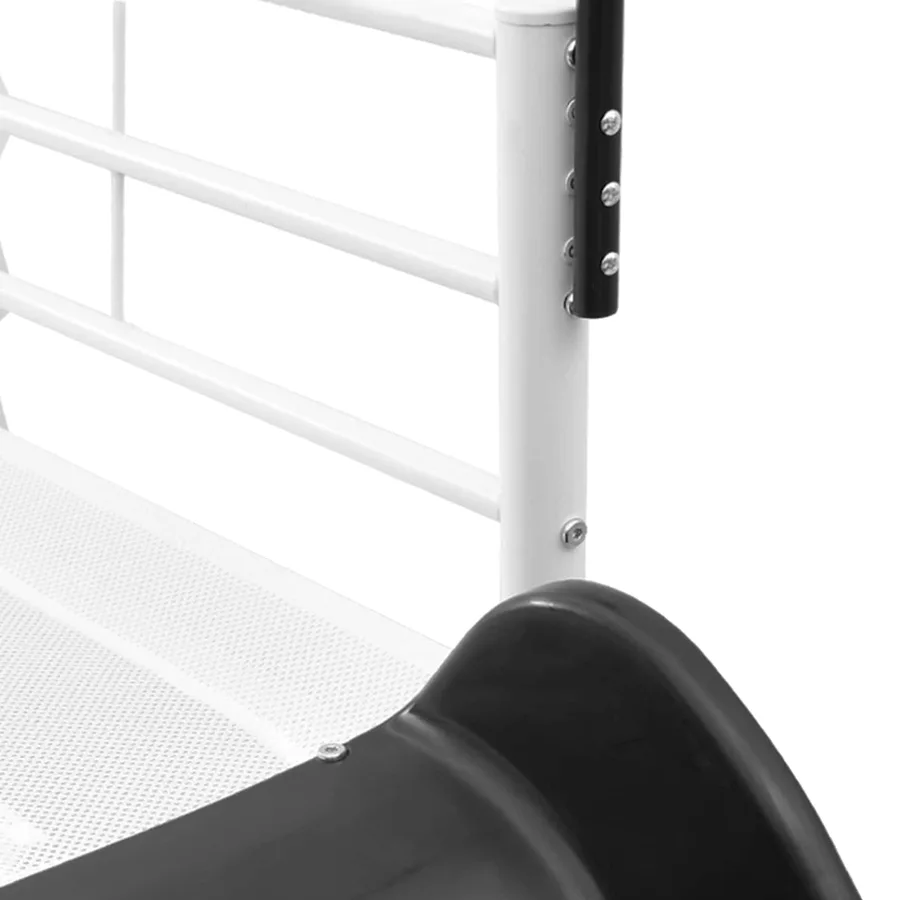 Lit superposé pour enfants avec toboggan Blanc et anthracite - 9